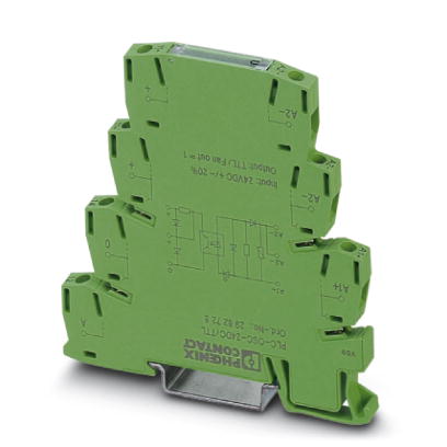 Phoenix Contact Interface Integrated Relay and Base; PLC-OPT- 24DC/TTL; TTL Output; TTL; 1NO; 24VDC IN; 5VDC (TTL) OUT; DIN Rail Mount; Push-In Connection